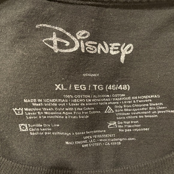 Official Disney Mickey Mouse Black 100% Cotton T-shirt by Mad Engine - Picture 3 of 3